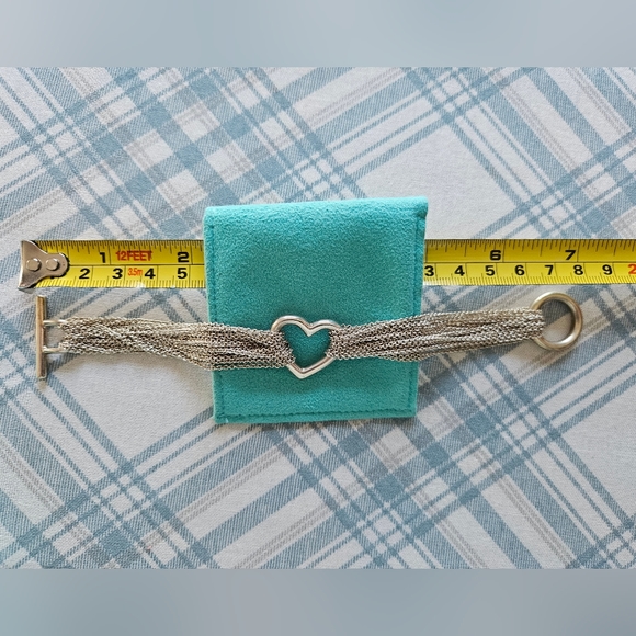 Tiffany & Co. Heart Multi Chain Strand Toggle Bracelet 7.5” Sterling Silver 925 - Picture 4 of 4